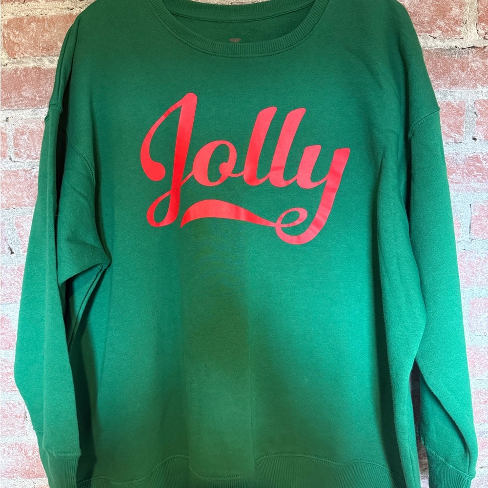 Holiday Time Green Jolly Women's Sweater